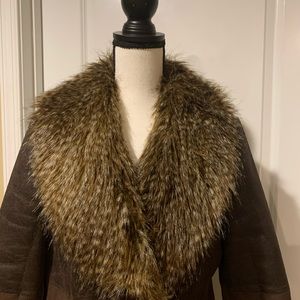 Jessica Simpson Women’s Leather/Suede w/fur trim L